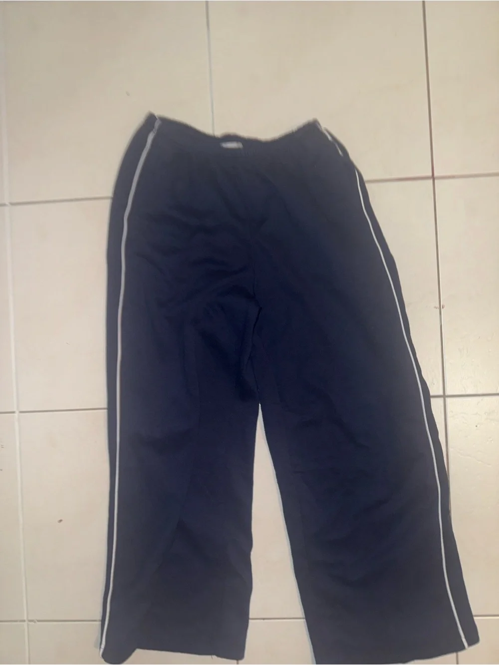 Women Navy Joggers with White Side Stripe